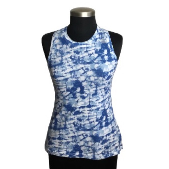 Reebok Tops - Reebok Tie Dye Crushed Cobalt Jersey Tank Top  XS